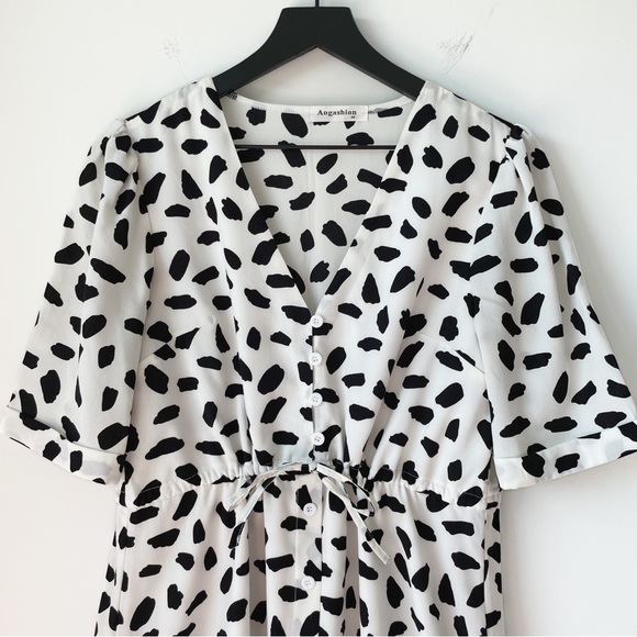 2/$20 Angashion Cow Print Mini Dress - Picture 2 of 16